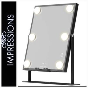 Impressions Hollywood Tri-Tone LED Makeup Mirror w/Bluetooth- Black